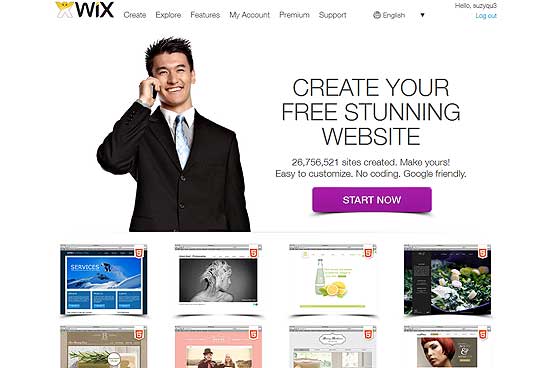 Wix.com Home Page